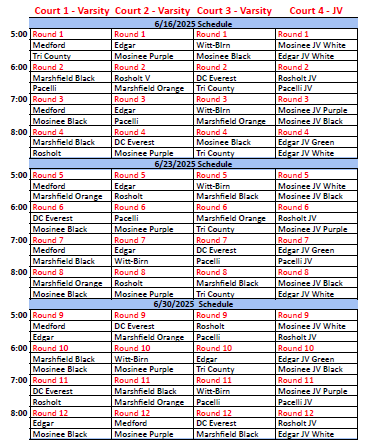 June Master Schedule June Master Schedule